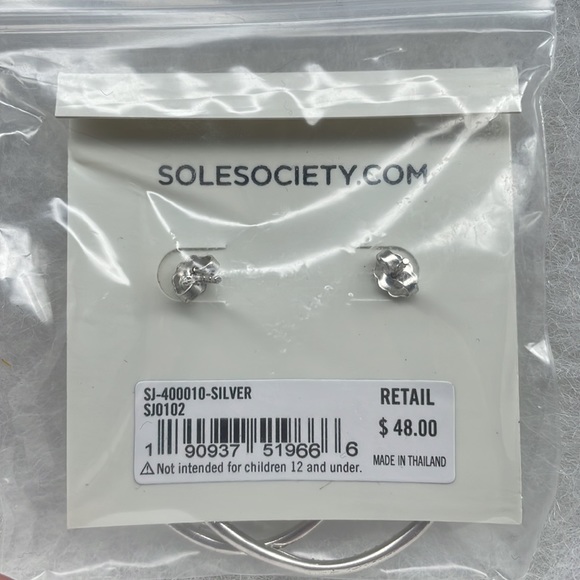 Sole Society Crystal Beaded Drop Hoop Earrings - Picture 7 of 7